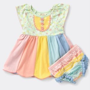 Matilda Jane Sweet as Can Be multicolored Easter Spring Dress size 6-12 months